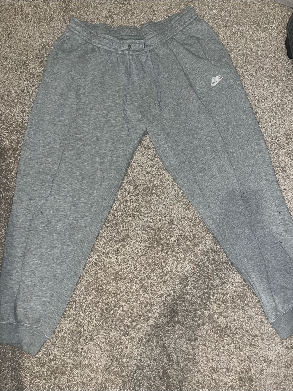 Nike Grey Kids Fleece Joggers with Drawstring